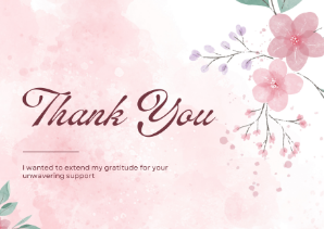 Pink Watercolor Thank You Card Landscape-1